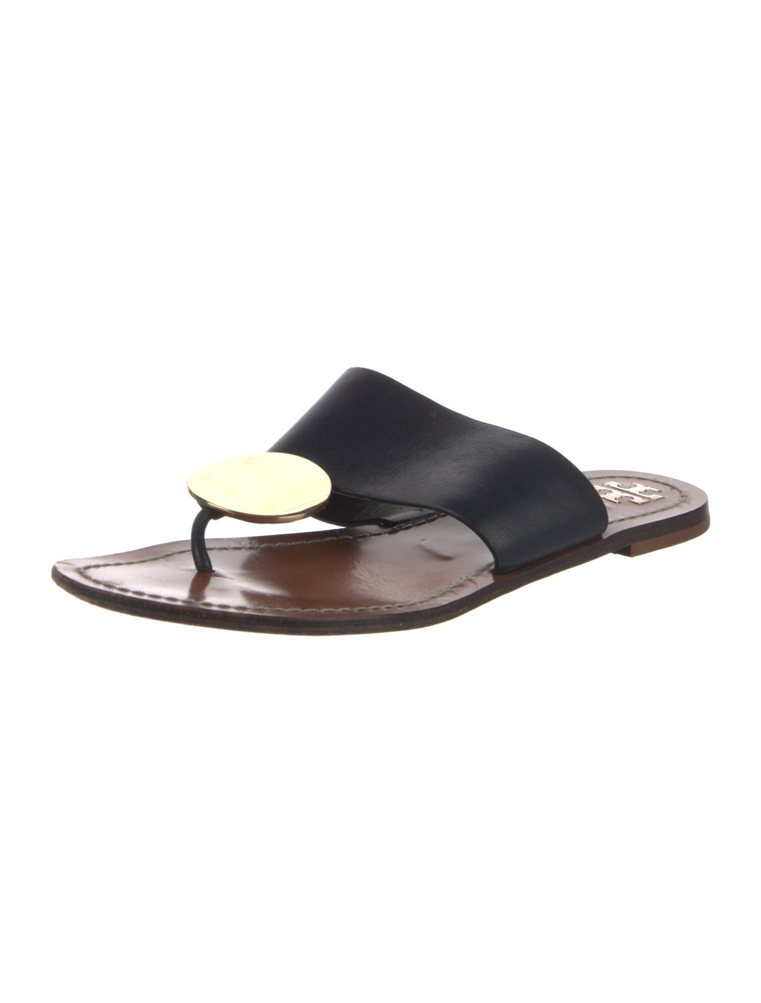 Tory Burch Patos Disk Sandal Calf Leather Slides