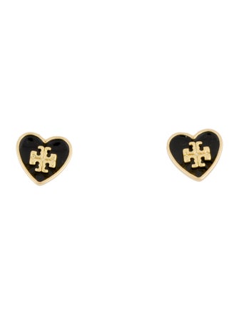 Tory Burch Enamel Logo Stud Earrings