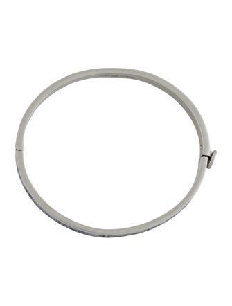 Tory Burch Enamel Miller Logo Hinged Bangle Bracelet
