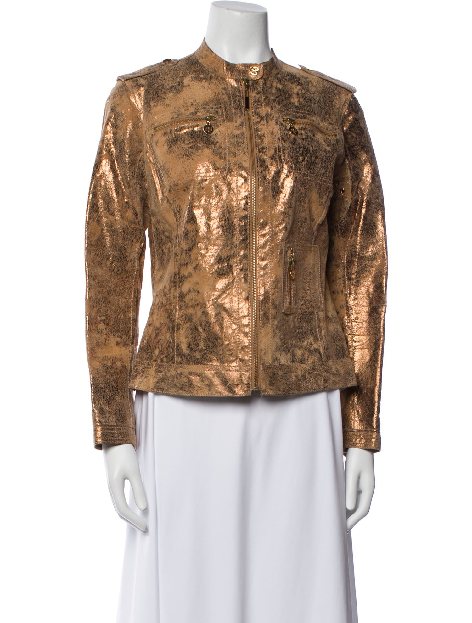 Tory Burch Leather Printed Jacket