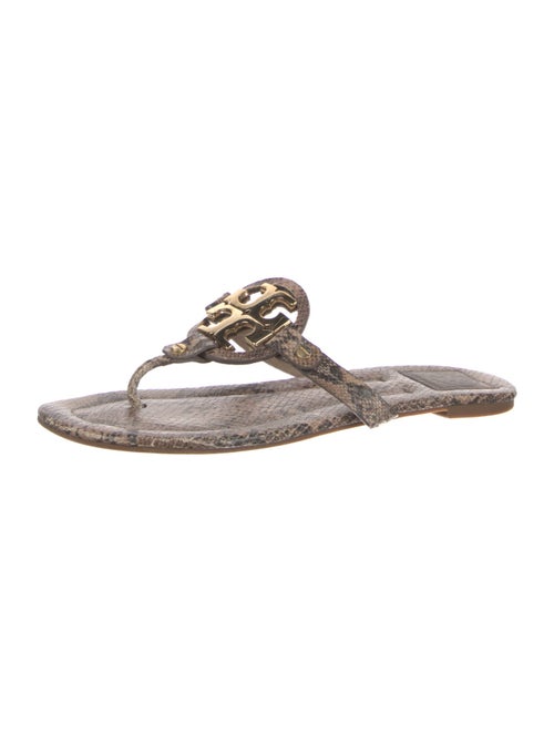 Tory Burch Leather Animal Print Flip Flops