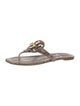 Tory Burch Leather Animal Print Flip Flops