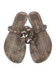 Tory Burch Leather Animal Print Flip Flops