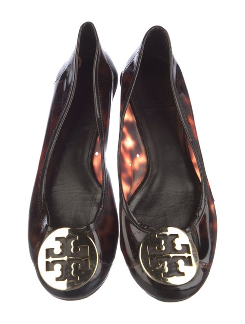 Tory Burch Patent Leather Animal Print Ballet Flats