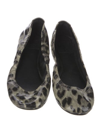 Tory Burch Patent Leather Animal Print Ballet Flats