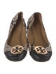 Tory Burch Leather Animal Print Ballet Flats