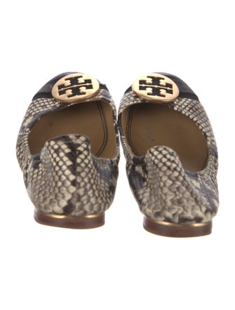 Tory Burch Leather Animal Print Ballet Flats