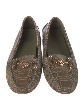 Tory Burch Embossed Leather Animal Print Loafers