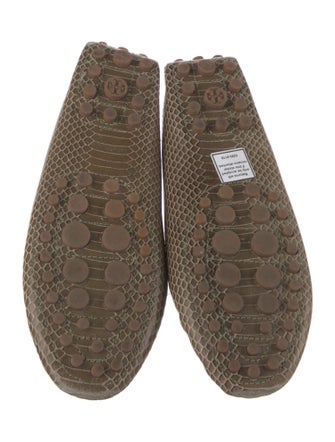 Tory Burch Embossed Leather Animal Print Loafers