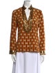 Tory Burch Printed V-Neck Blouse