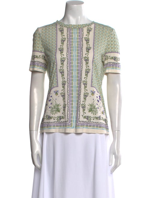 Tory Burch Printed Crew Neck Top