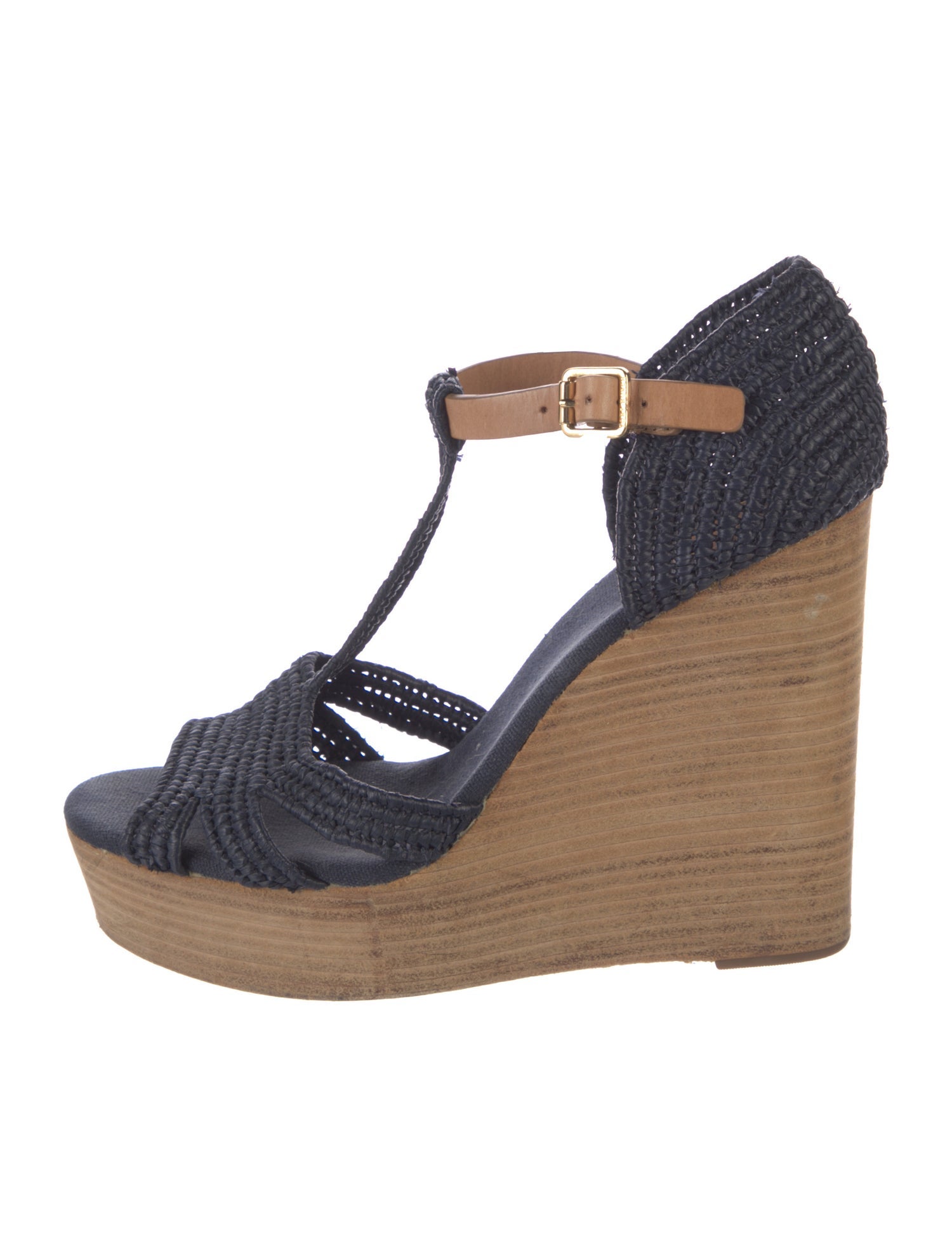 Tory Burch Raffia T-Strap Sandals