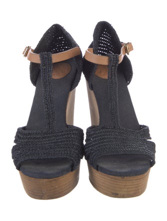 Tory Burch Raffia T-Strap Sandals