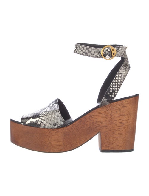 Tory Burch Leather Animal Print Sandals