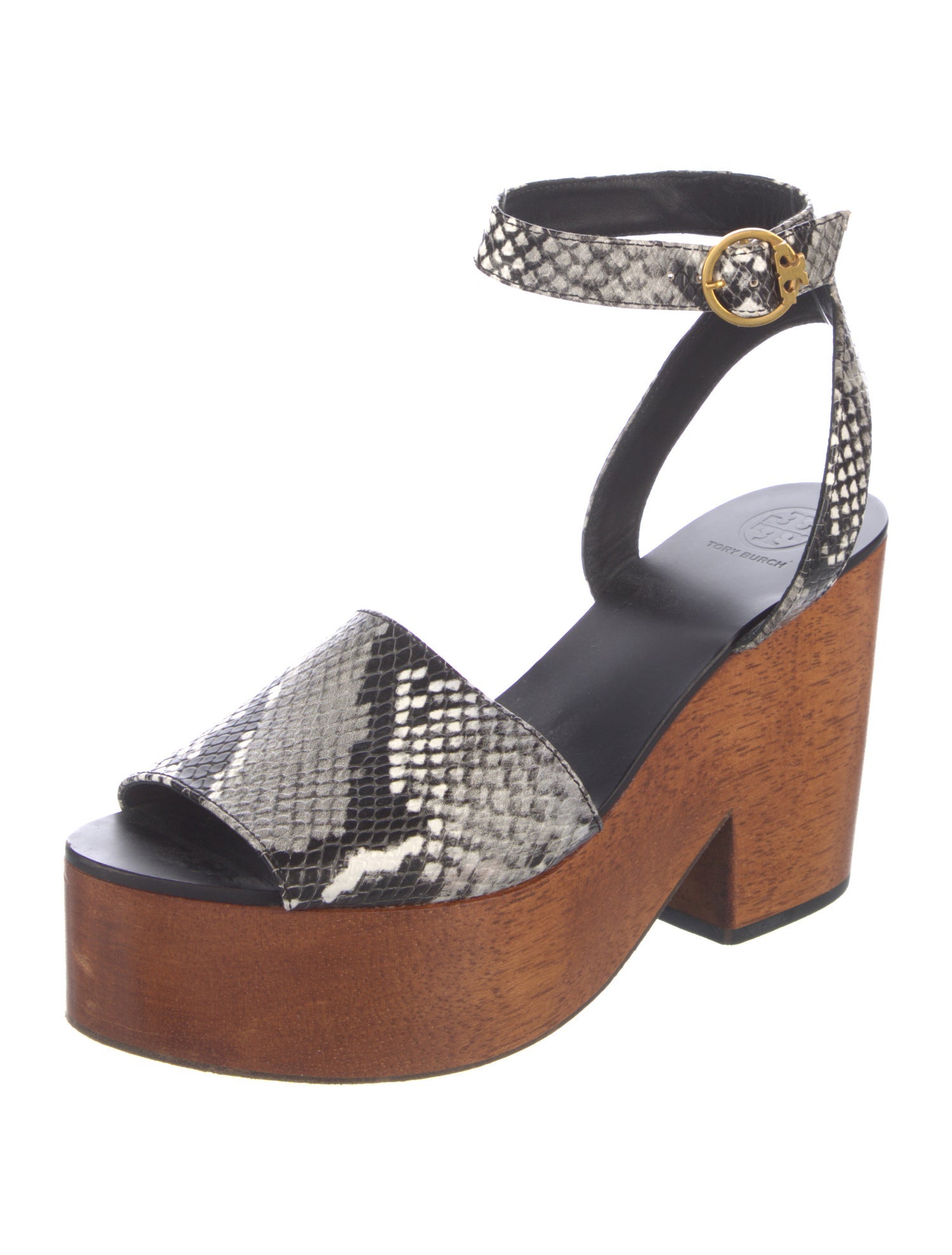 Tory Burch Leather Animal Print Sandals