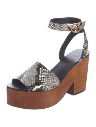 Tory Burch Leather Animal Print Sandals