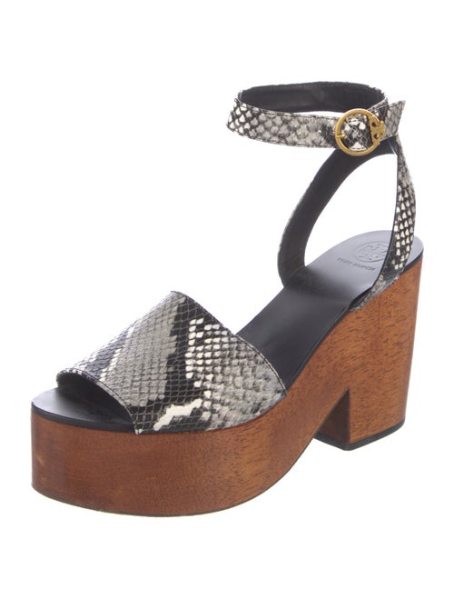 Tory Burch Leather Animal Print Sandals
