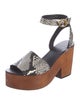 Tory Burch Leather Animal Print Sandals