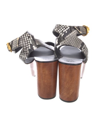 Tory Burch Leather Animal Print Sandals
