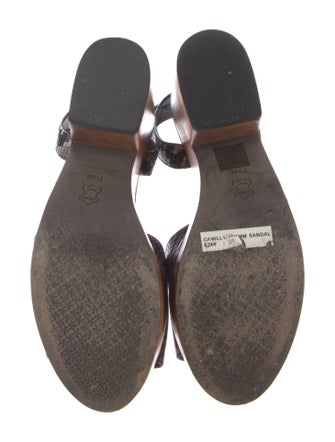 Tory Burch Leather Animal Print Sandals