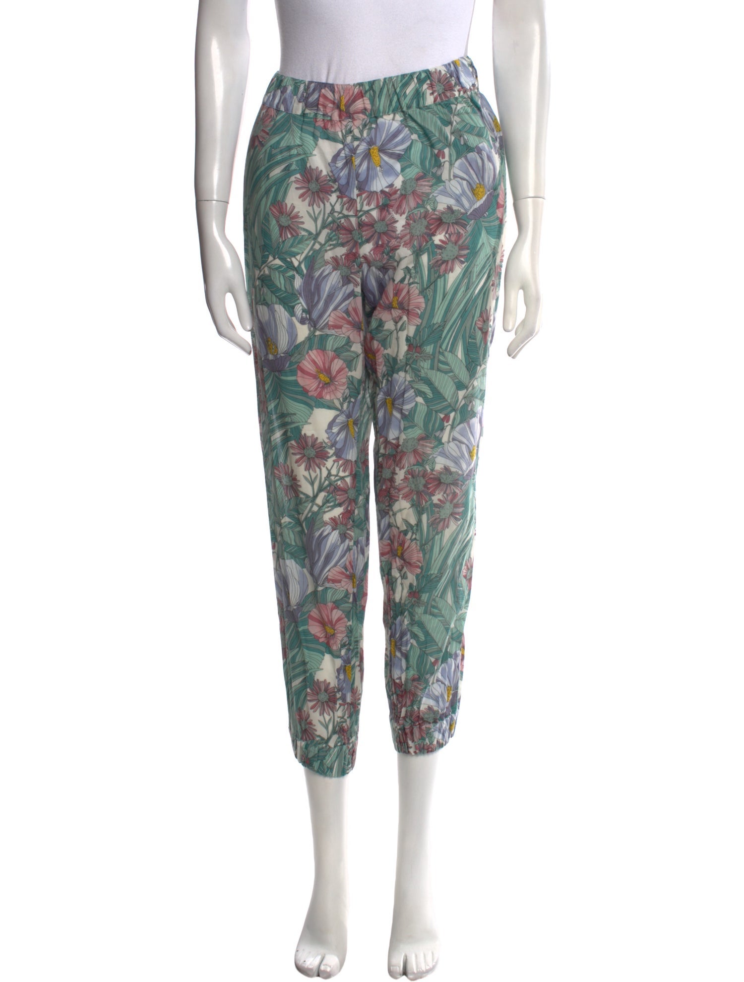 Tory Burch Floral Print Skinny Leg Pants