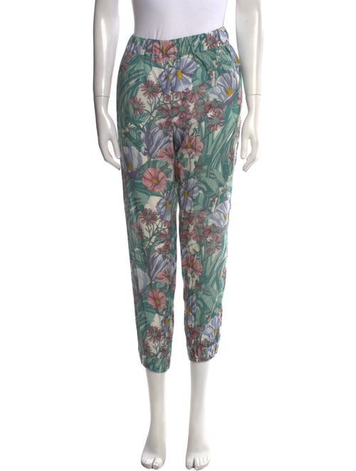 Tory Burch Floral Print Skinny Leg Pants