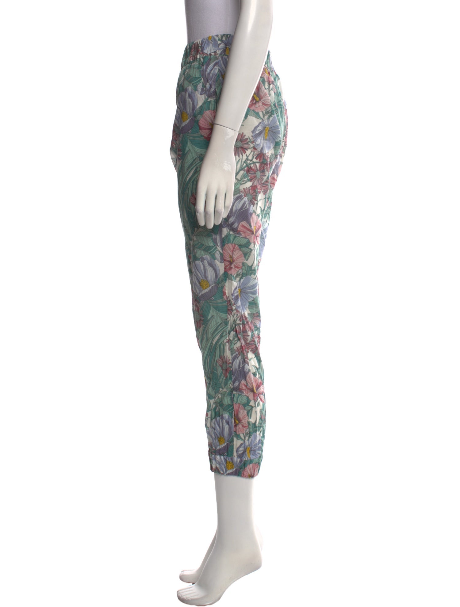 Tory Burch Floral Print Skinny Leg Pants