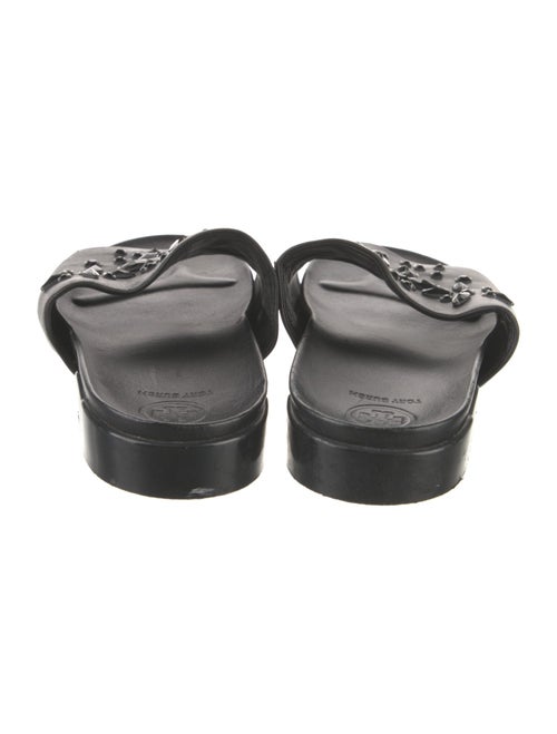 Tory Burch Leather Crystal Embellishments Slides