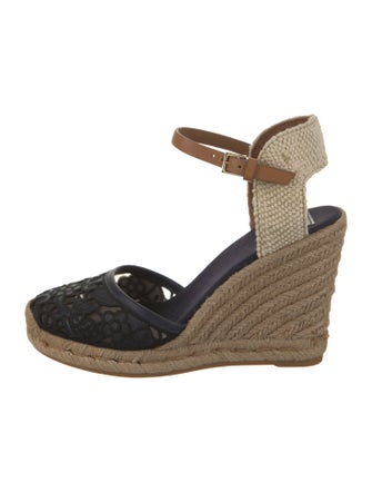 Tory Burch Leather Mesh Accents Espadrilles