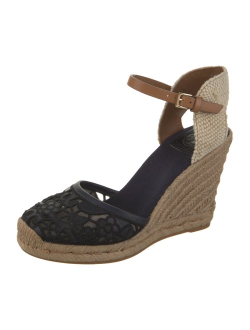 Tory Burch Leather Mesh Accents Espadrilles