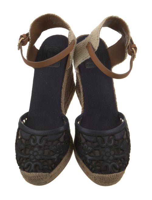 Tory Burch Leather Mesh Accents Espadrilles
