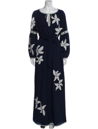 Tory Burch Floral Print Long Dress