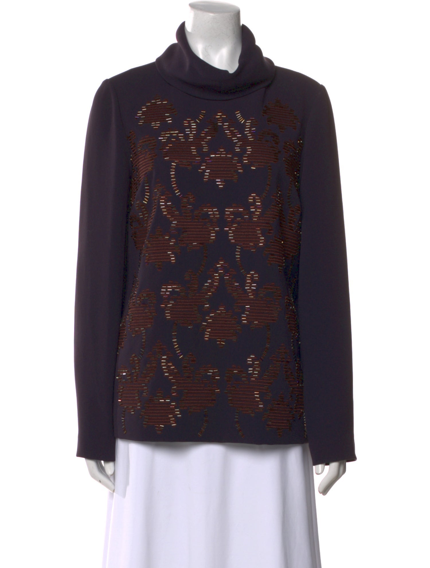 Tory Burch Patterned Turtleneck Sweatshirt