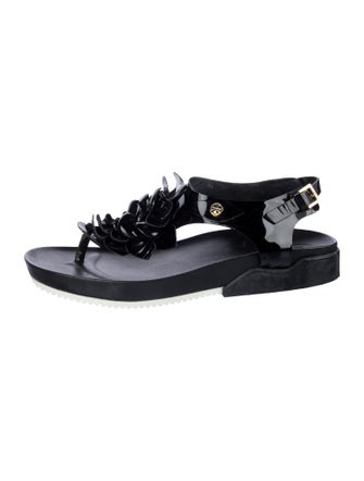 Tory Burch Patent Leather T-Strap Sandals