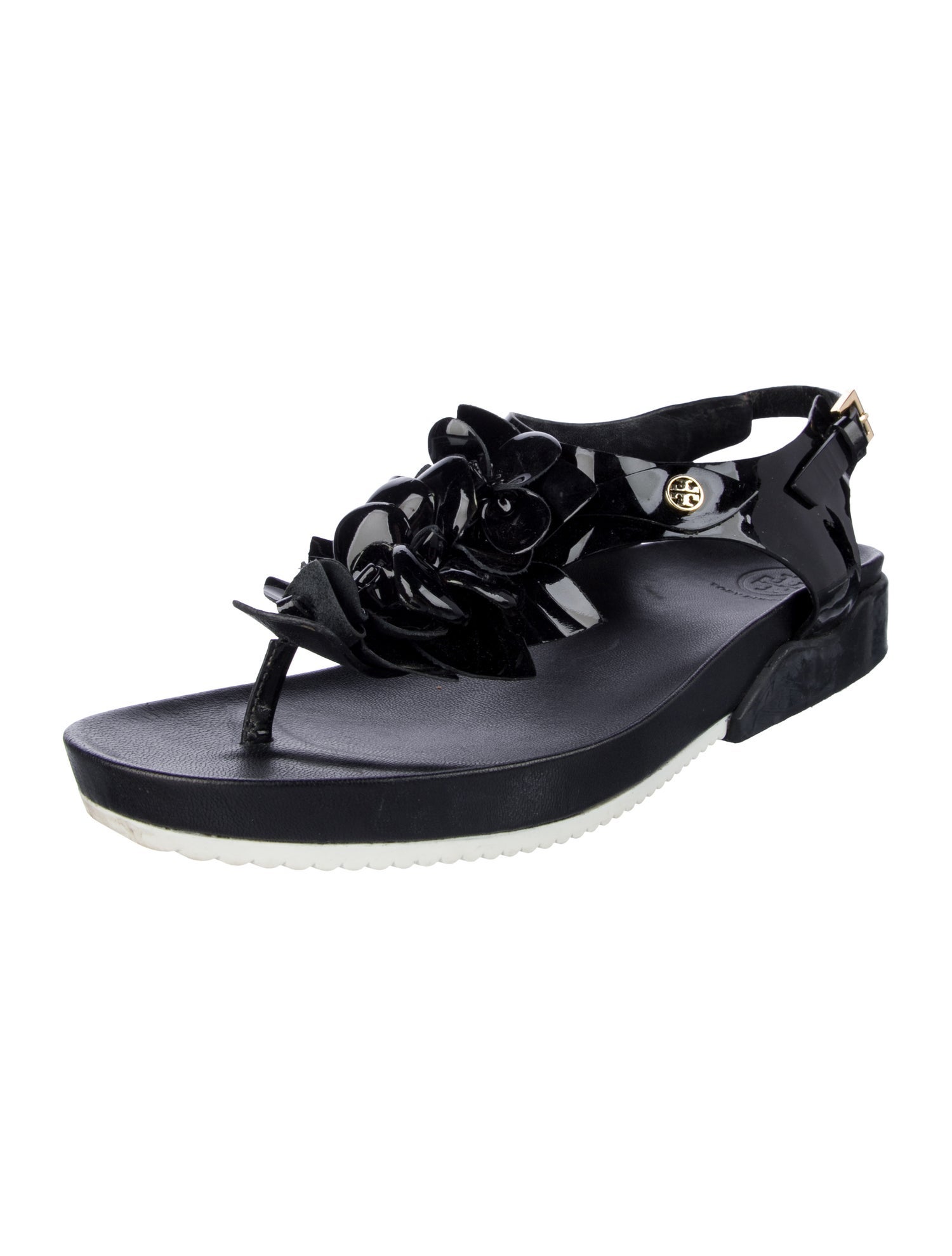 Tory Burch Patent Leather T-Strap Sandals