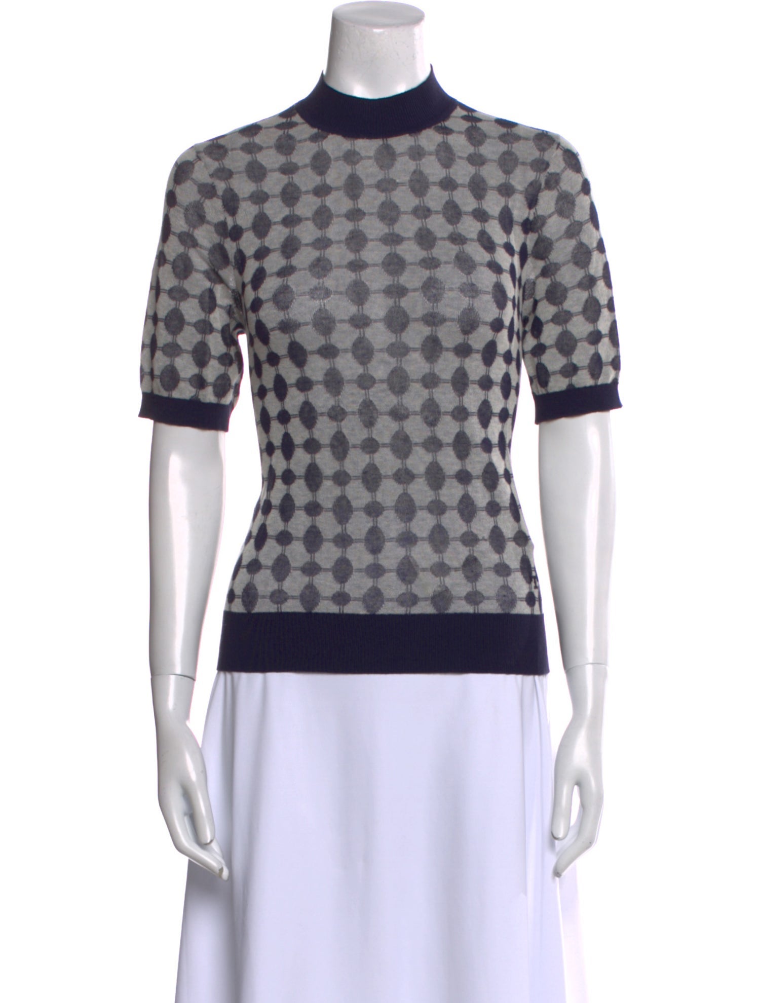 Tory Burch Printed Mock Neck Top