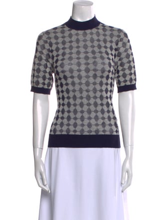 Tory Burch Printed Mock Neck Top