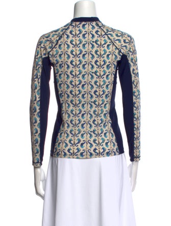Tory Burch Printed Mock Neck Top