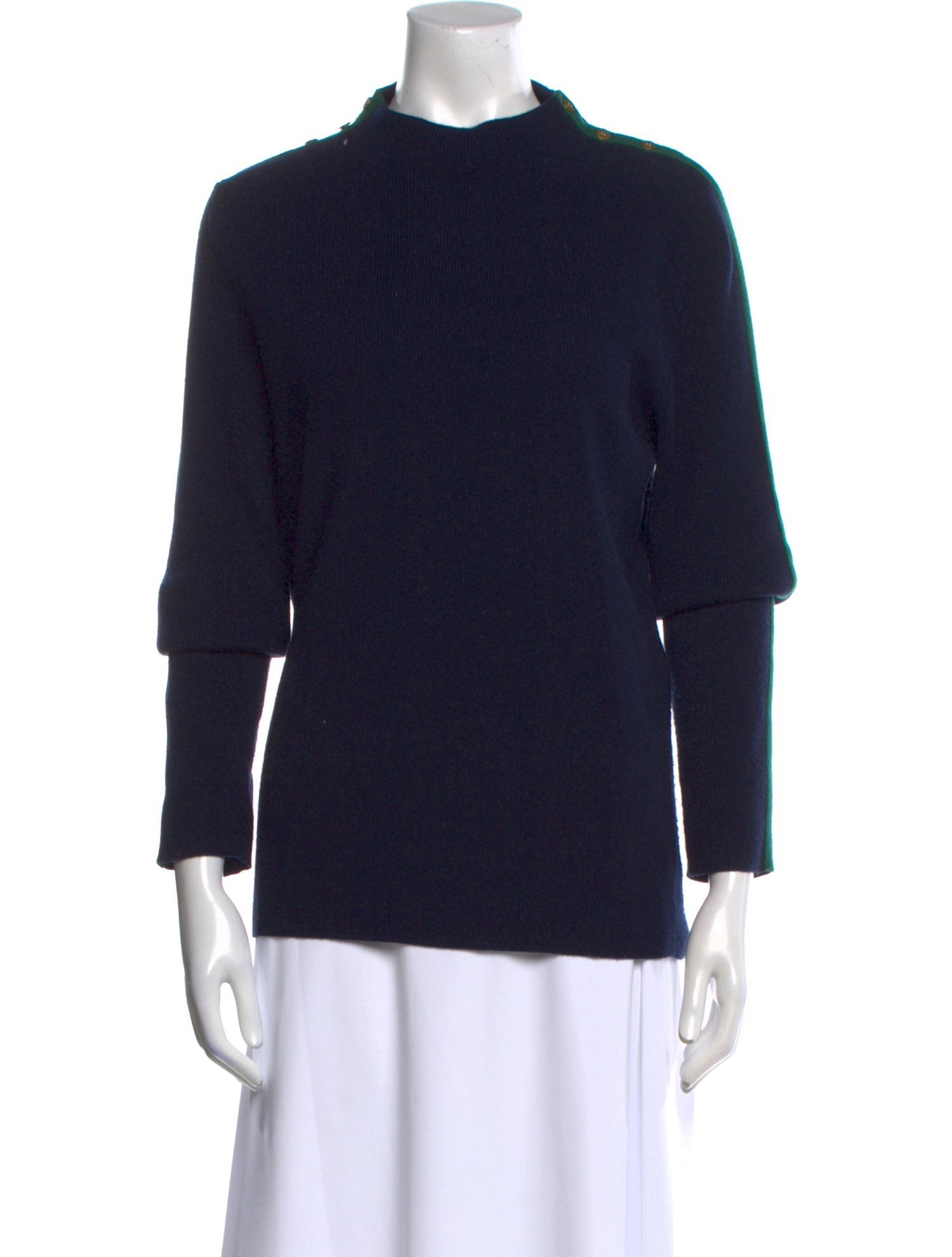 Tory Burch Merino Wool Mock Neck Sweater