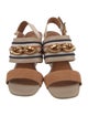 Tory Burch Leather Striped Slingback Sandals