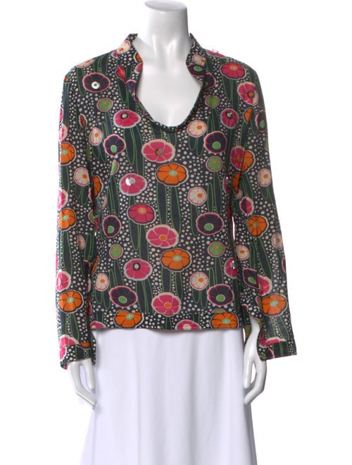 Tory Burch Printed V-Neck Blouse