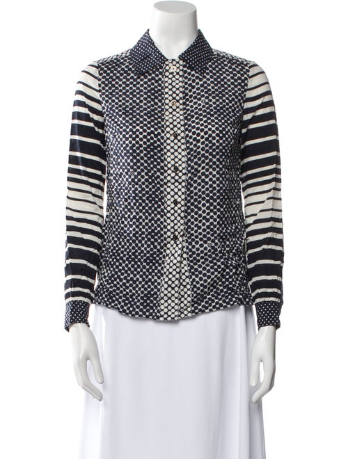 Tory Burch Silk Printed Button-Up Top