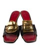 Tory Burch Leather Leather Trim Embellishment Slides