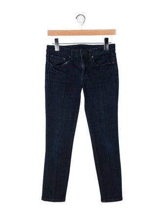 Tory Burch Mid-Rise Straight Leg Jeans