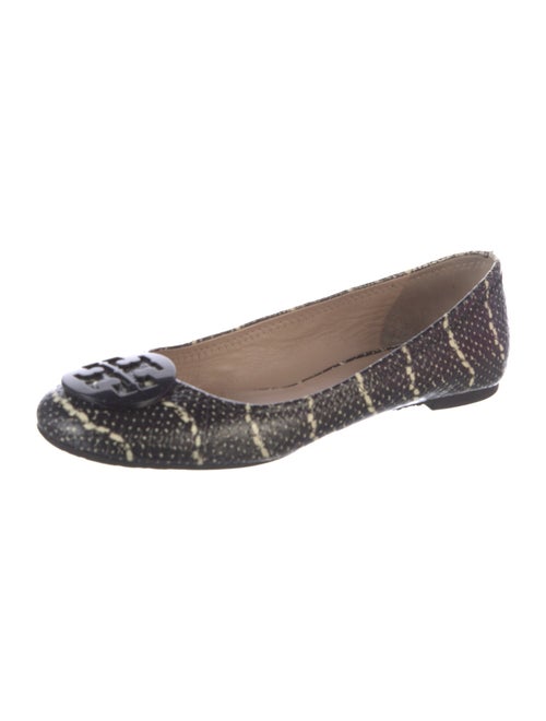 Tory Burch Embossed Leather Animal Print Ballet Flats
