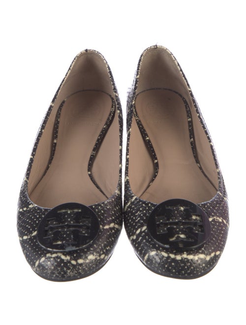 Tory Burch Embossed Leather Animal Print Ballet Flats