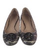 Tory Burch Embossed Leather Animal Print Ballet Flats