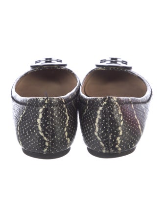 Tory Burch Embossed Leather Animal Print Ballet Flats