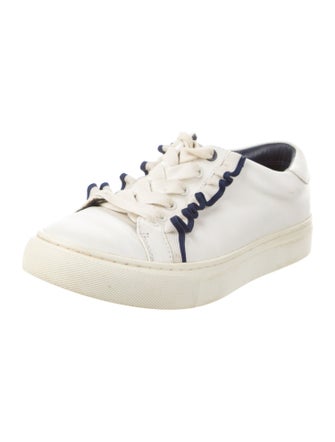 Tory Burch Leather Ruffle Embellishment Sneakers