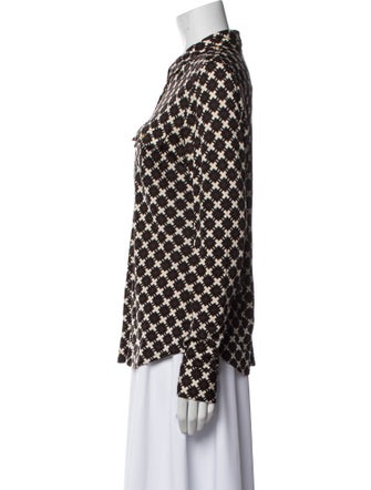 Tory Burch Silk Printed Button-Up Top